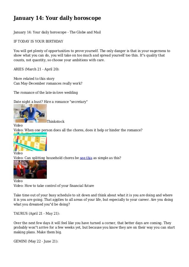 horoscope january 14 daily